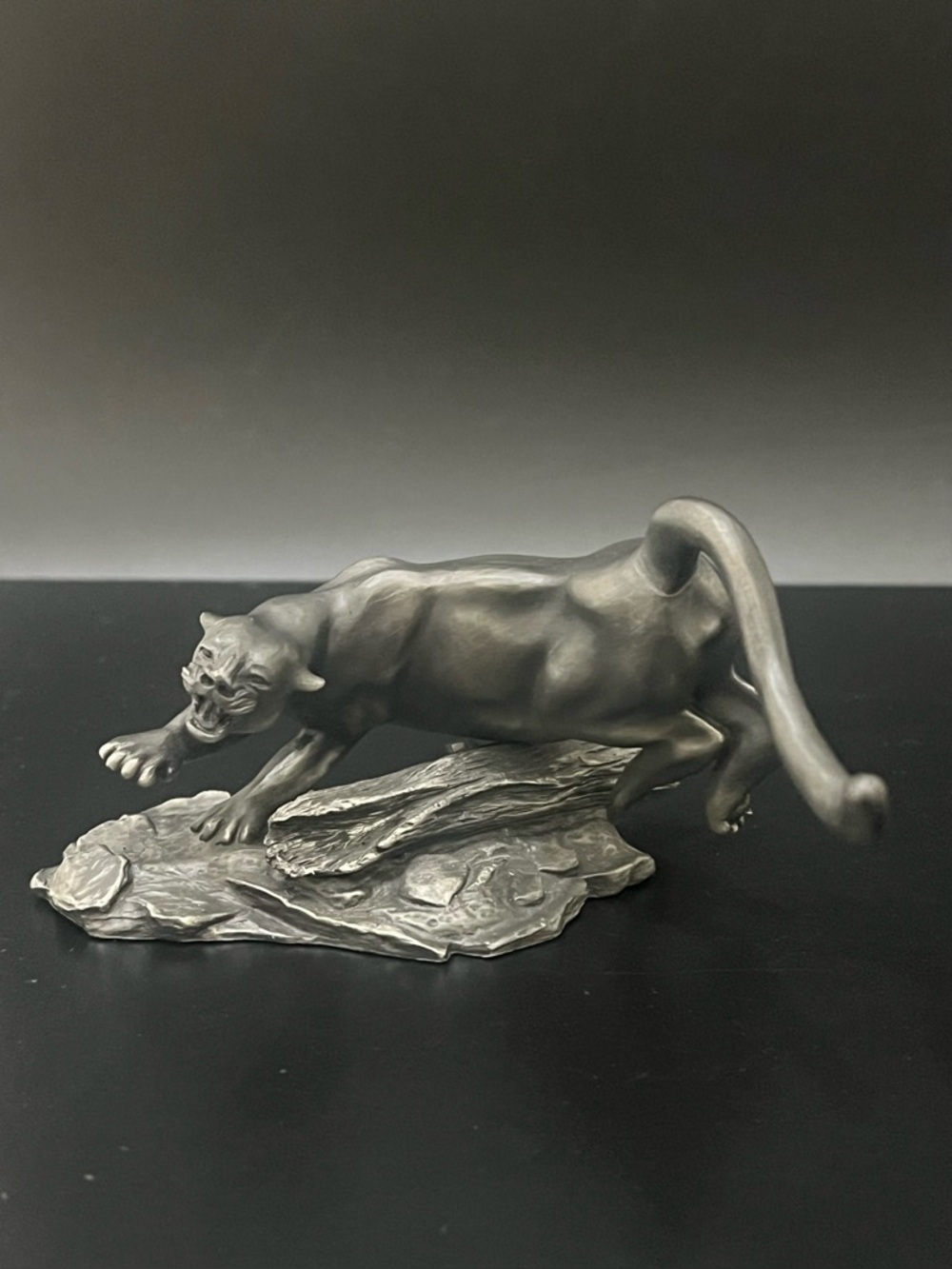Franklin Mint Fine Pewter The Mountain Lion 4 inch Long Figurine 1975